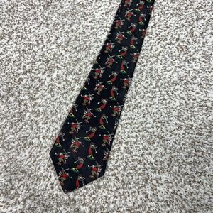 Vintage Disney Mickey Unlimited Goofy Golf Tie Mens One Size Black Necktie 90s